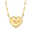 Italian 18kt Yellow Gold Puffed Heart Lumachina-Chain Necklace