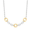 Charles Garnier .30 ct. t.w. CZ Multi-Link Necklace in Two-Tone Sterling Silver