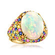 Ethiopian Opal and 2.20 ct. t.w. Multicolored Sapphire Ring in 14kt Yellow Gold