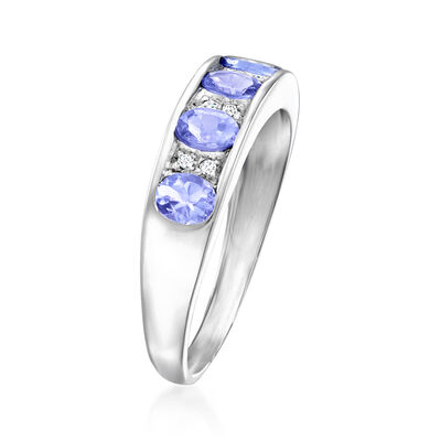 1.00 ct. t.w. Tanzanite Ring in 14kt White Gold