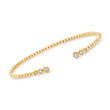 Gabriel Designs .20 ct. t.w. Diamond Cuff Bracelet in 14kt Yellow Gold