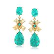 4.50 ct. t.w. Citrine and Turquoise Drop Earrings in 18kt Gold Over Sterling