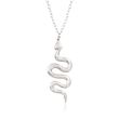 Italian Sterling Silver Snake Drop Necklace