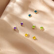 .50 ct. t.w. Peridot and .10 ct. t.w. Diamond Earrings in 14kt Yellow Gold