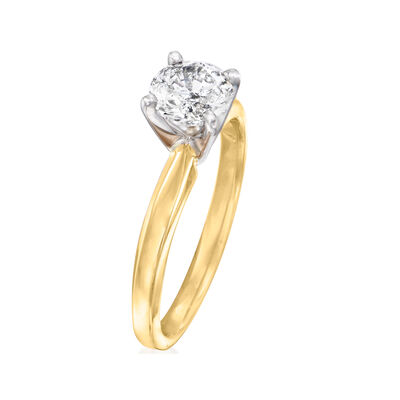 1.00 Carat Diamond Solitaire Ring in 14kt Two-Tone Gold