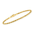 2.6mm 14kt Yellow Gold Rope-Chain Bracelet