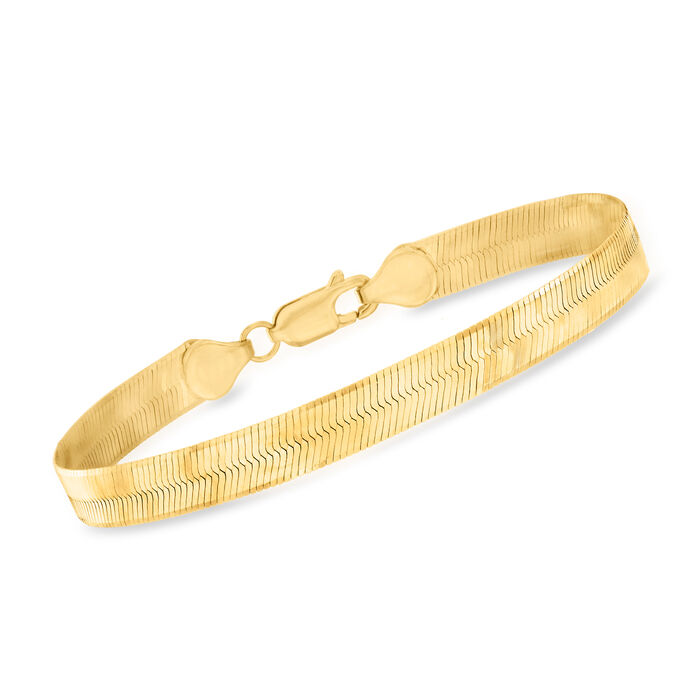 14kt Yellow Gold 6mm Herringbone Bracelet