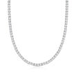 20.00 ct. t.w. CZ Tennis Necklace in Sterling Silver