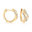.18 ct. t.w. Diamond Double-Row Sash Hoop Earrings in 14kt Yellow Gold