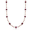 38.00 ct. t.w. Garnet Bead Necklace in 14kt Gold Over Sterling