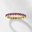 .80 ct. t.w. Amethyst Eternity Band in 14kt Yellow Gold