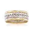 14kt Yellow Gold and Sterling Silver Curb-Link Ring