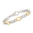 Sterling Silver and 14kt Yellow Gold Curb-Link Bracelet
