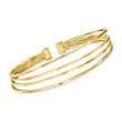 Italian 18kt Gold Over Sterling Multi-Strand Cuff Bracelet with Stainless Steel