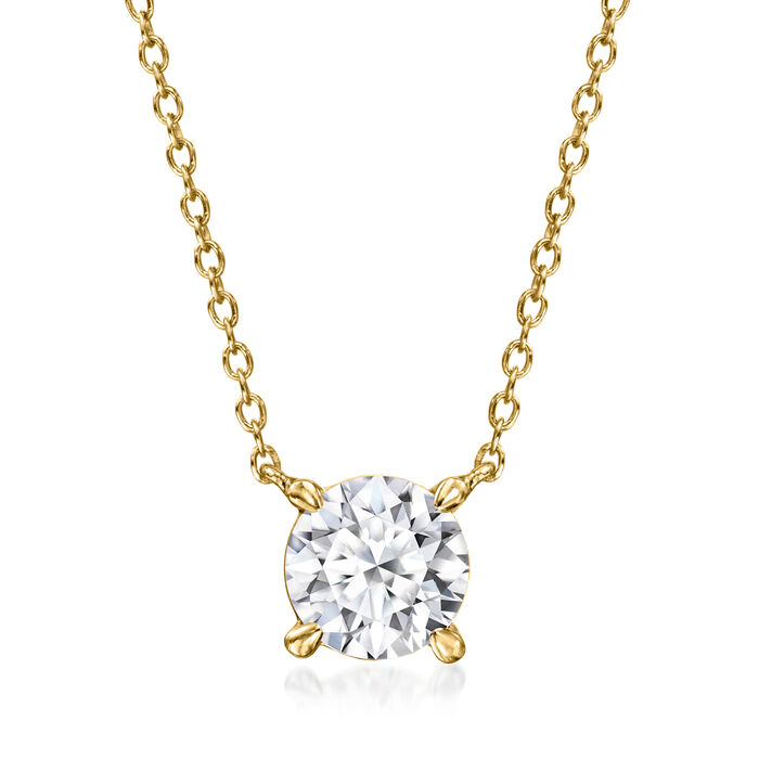 1.00 Carat Lab-Grown Diamond Solitaire Necklace in 18kt Gold Over Sterling