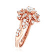 C. 2000 Vintage 1.00 ct. t.w. Diamond Flower Ring in 14kt Rose Gold