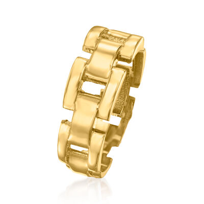 10kt Yellow Gold Panther-Link Ring