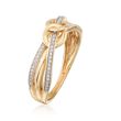 .10 ct. t.w. Diamond Crisscross Ring in 14kt Yellow Gold