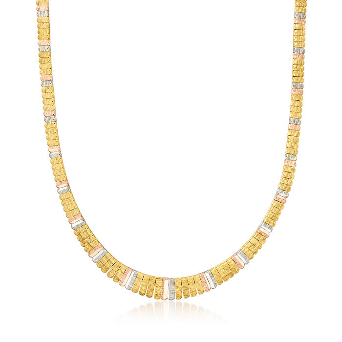 C. 1980 Vintage 18kt Tri-Colored Gold Cleopatra Necklace