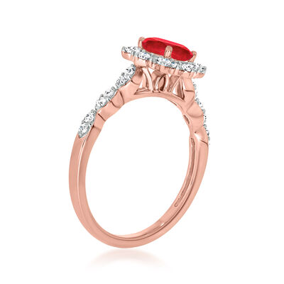 .80 Carat Ruby and .34 ct. t.w. Diamond Ring in 14kt Rose Gold
