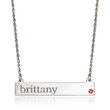 Sterling Silver Personalized Name Necklace with Birthstone Accent