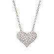 C. 1980 Vintage .25 ct. t.w. Diamond Pave Heart Pendant Necklace in 18kt White Gold