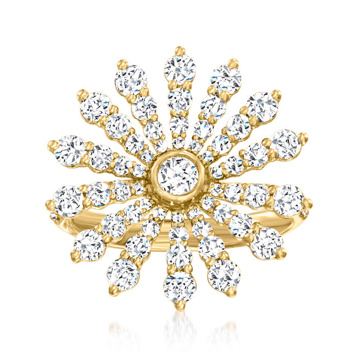 2.00 ct. t.w. Diamond Flower Ring in 14kt Yellow Gold