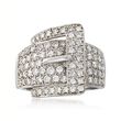 C. 1990 Vintage 1.75 ct. t.w. Pave Diamond Buckle Ring in 14kt White Gold