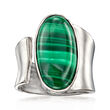Malachite Wrap Ring in Sterling Silver
