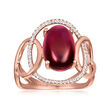 Le Vian 4.50 Carat Raspberry Rhodolite Ring with .15 ct. t.w. Vanilla Diamonds in 14kt Strawberry Gold
