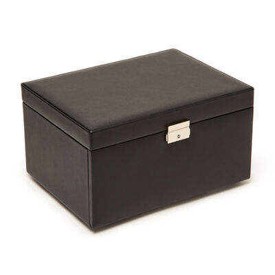 Brouk & Co. &quot;Riley&quot; Black Faux Leather Three-Tray Jewelry Box