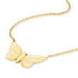 14kt Yellow Gold Fluted Butterfly Necklace