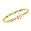 Phillip Gavriel &quot;Woven Gold&quot; .13 ct. t.w. Pave Diamond Link Bracelet in 14kt Yellow Gold