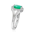 1.10 Carat Emerald and .20 ct. t.w. White Topaz Ring in Sterling Silver