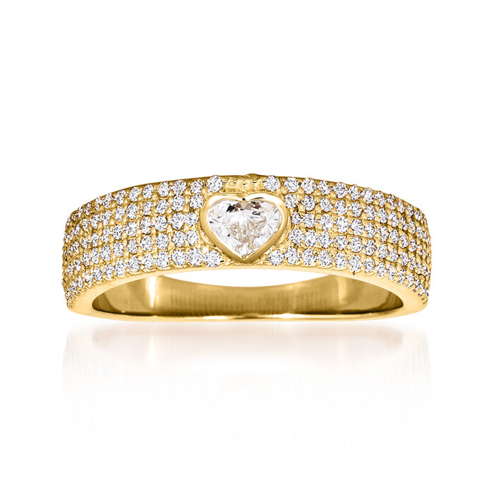 .70 ct. t.w. Diamond Heart Ring in 14kt Yellow Gold