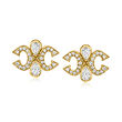 C. 1980 Vintage Cartier .75 ct. t.w. Diamond Earrings in 18kt Yellow Gold