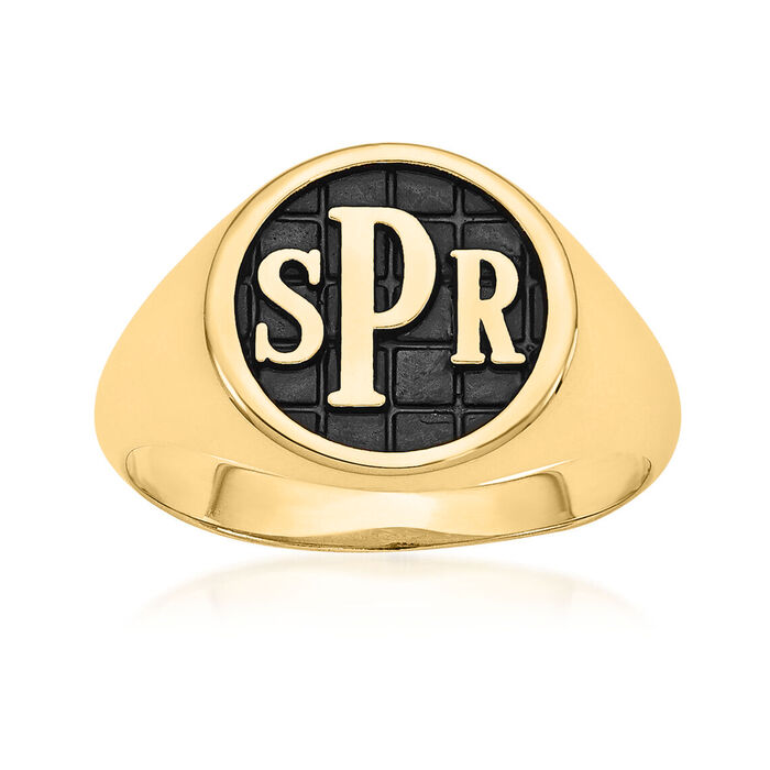 14kt Yellow Gold Personalized Monogram Signet Ring