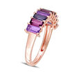 .70 ct. t.w. Multi-Gemstone Ring in 18kt Rose Gold Over Sterling