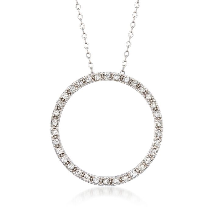 .50 ct. t.w. Diamond Eternity Circle Necklace in 14kt White Gold