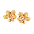 C. 1970 Vintage 18kt Yellow Gold Floral Earrings