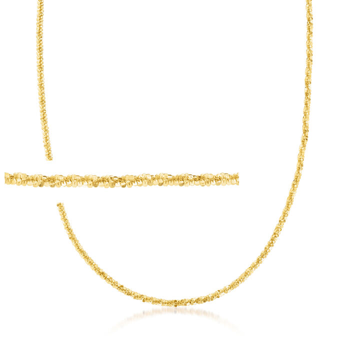 Italian 2mm 18kt Gold Over Sterling Crisscross-Chain Necklace
