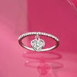 .20 ct. t.w. Diamond Heart Charm Ring in 14kt White Gold