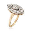 C. 1960 Vintage 1.45 ct. t.w. Diamond Navette Ring in 14kt Yellow Gold