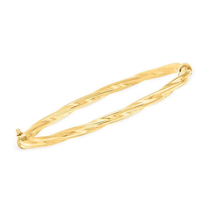 Italian 14kt Yellow Gold Oval Twisted Bangle Bracelet