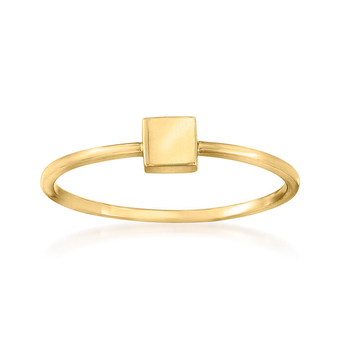 18kt Yellow Gold Square Ring