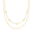Italian 14kt Yellow Gold Disc Station and Paper Clip Link Layered Necklace