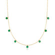 2.10 ct. t.w. Bezel-Set Emerald Station Necklace in 14kt Yellow Gold