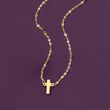 Italian 14kt Yellow Gold Cross Necklace 
