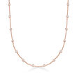4.50 ct. t.w. CZ Station Necklace in 18kt Rose Gold Over Sterling