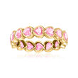 2.80 ct. t.w. Heart-Shaped Pink Sapphire Eternity Band in 14kt Yellow Gold